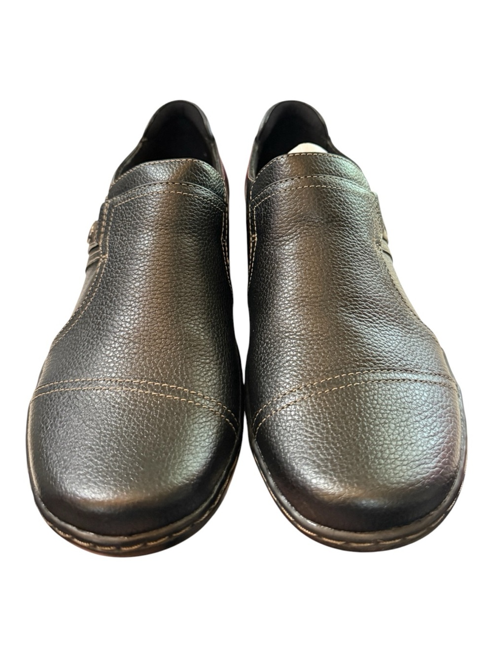 Clarks Collection Cora Poppy Black Leather Shoes Women’s 10 Narrow NIB